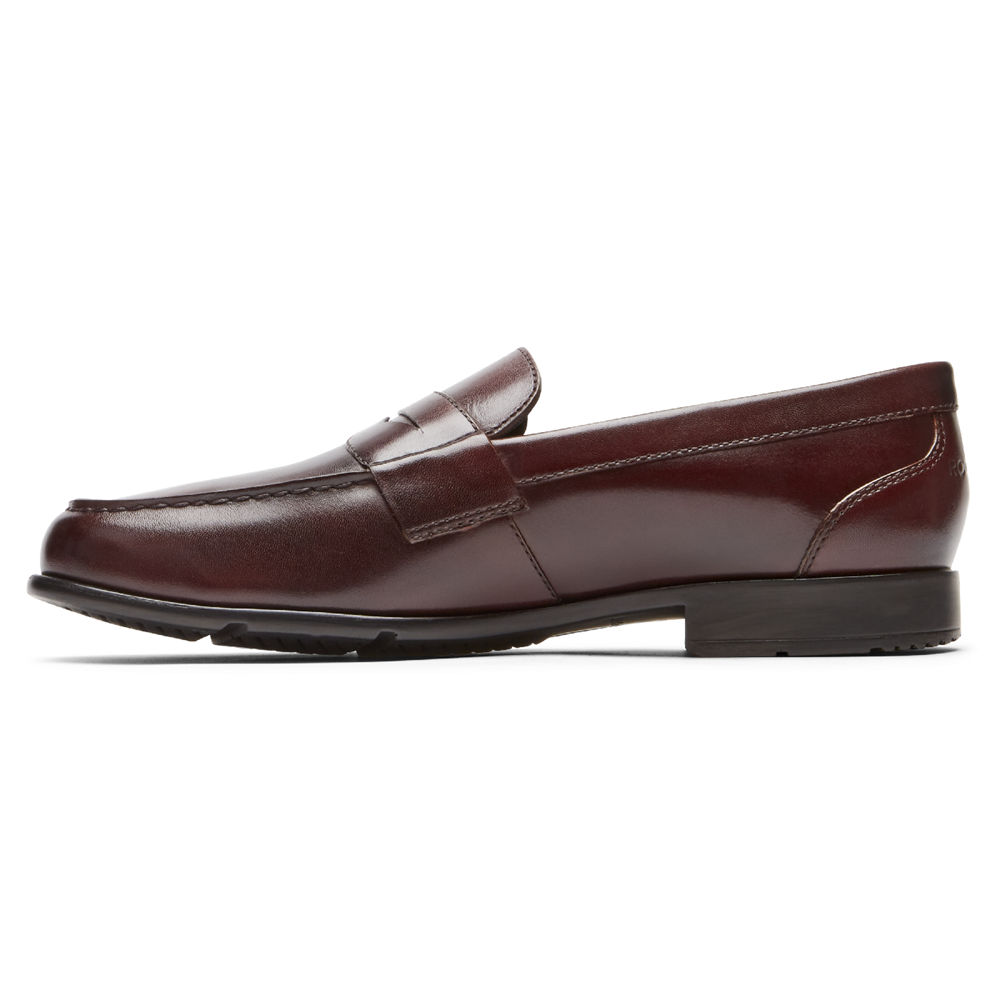 Rockport Mens Loafers Dark Brown - Classic Penny - UK 237-HPZEFN